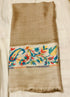 CASHMERE WITH KANI BORDER - BEIGE WITH GRREN WEAVE - makersweave.com
